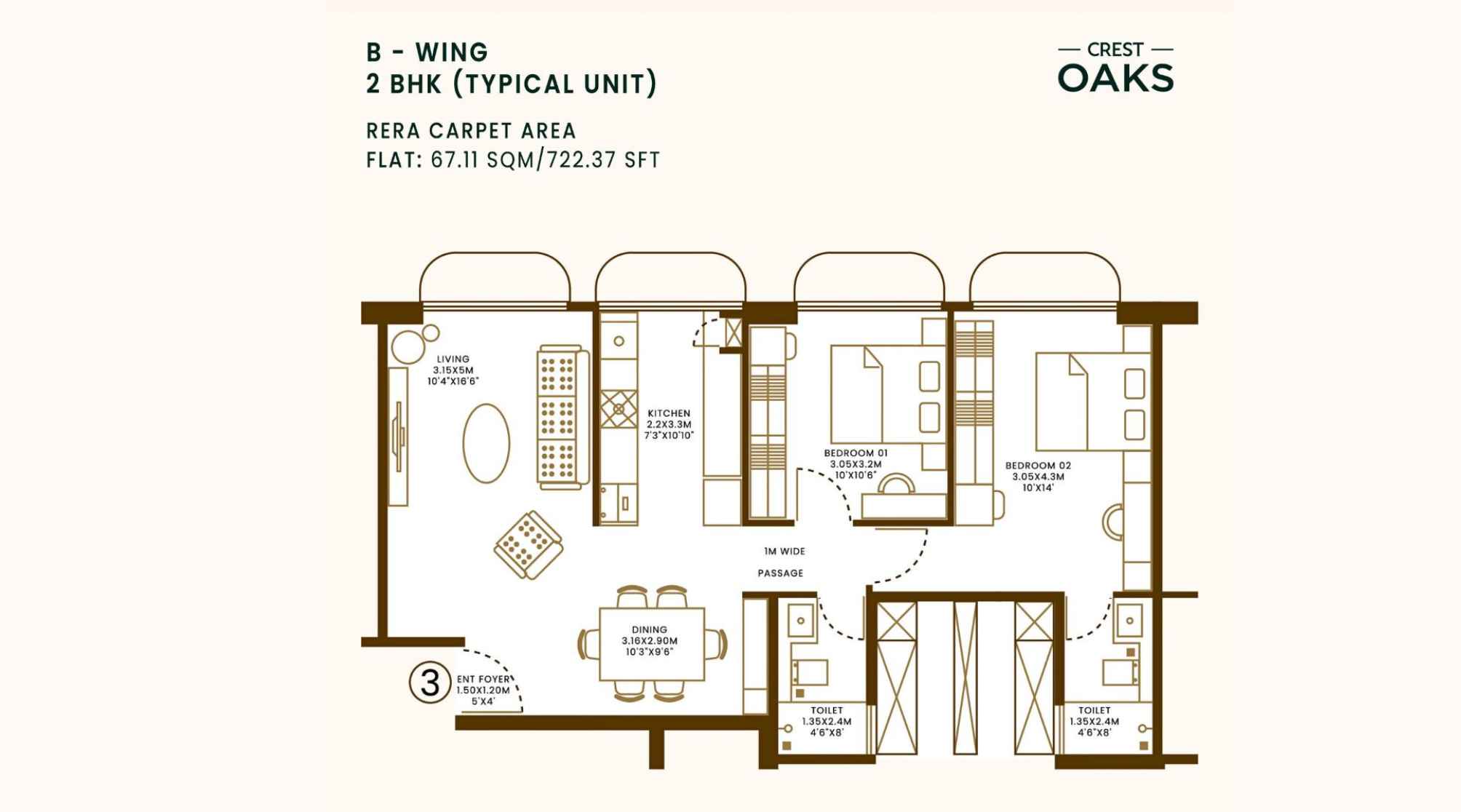 Crest-Oaks-Floor-Plan-Wing-B-2-BHK-722-Sqft