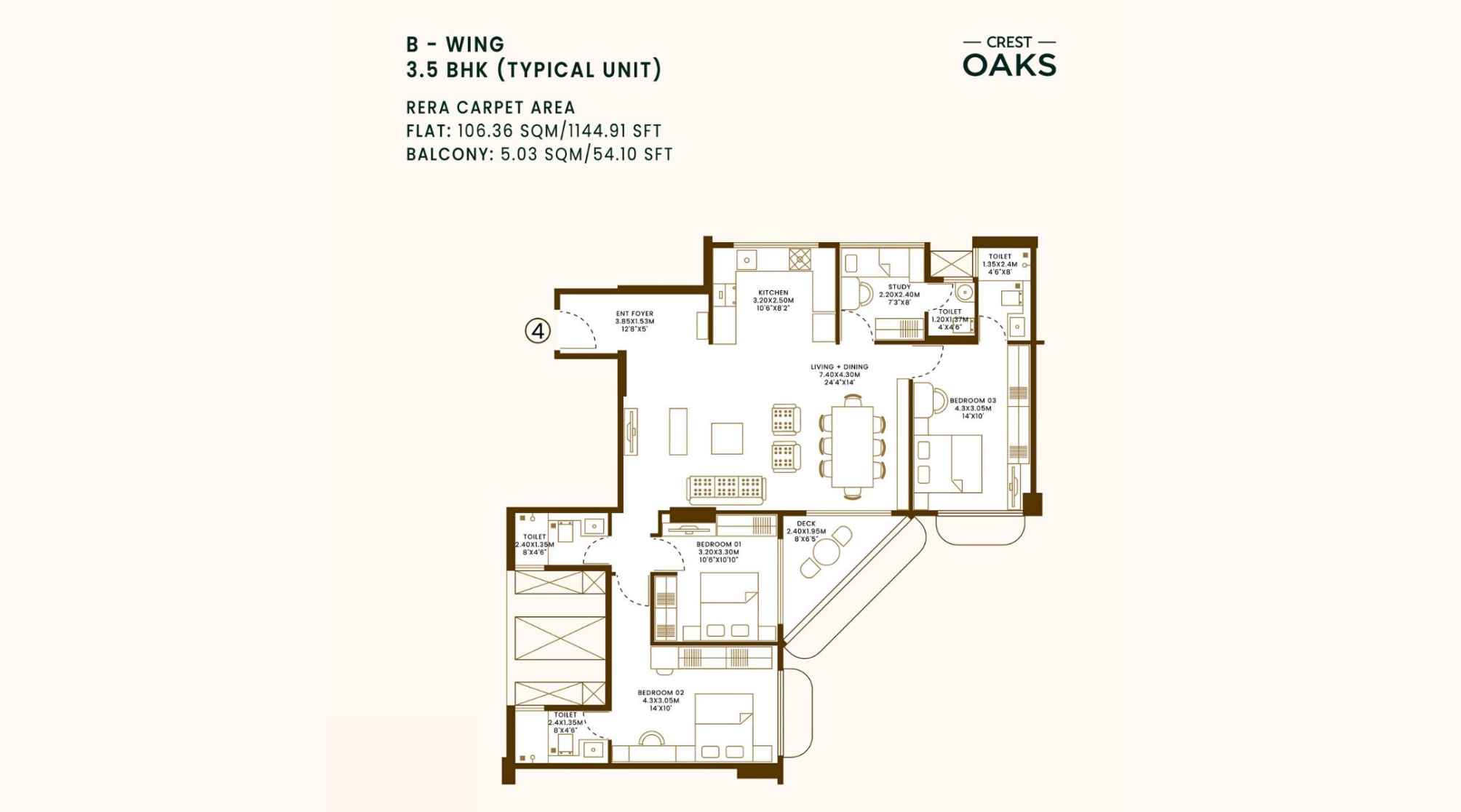 Crest-Oaks-Floor-Plan-Wing-B-3.5-BHK-1144-Sqft