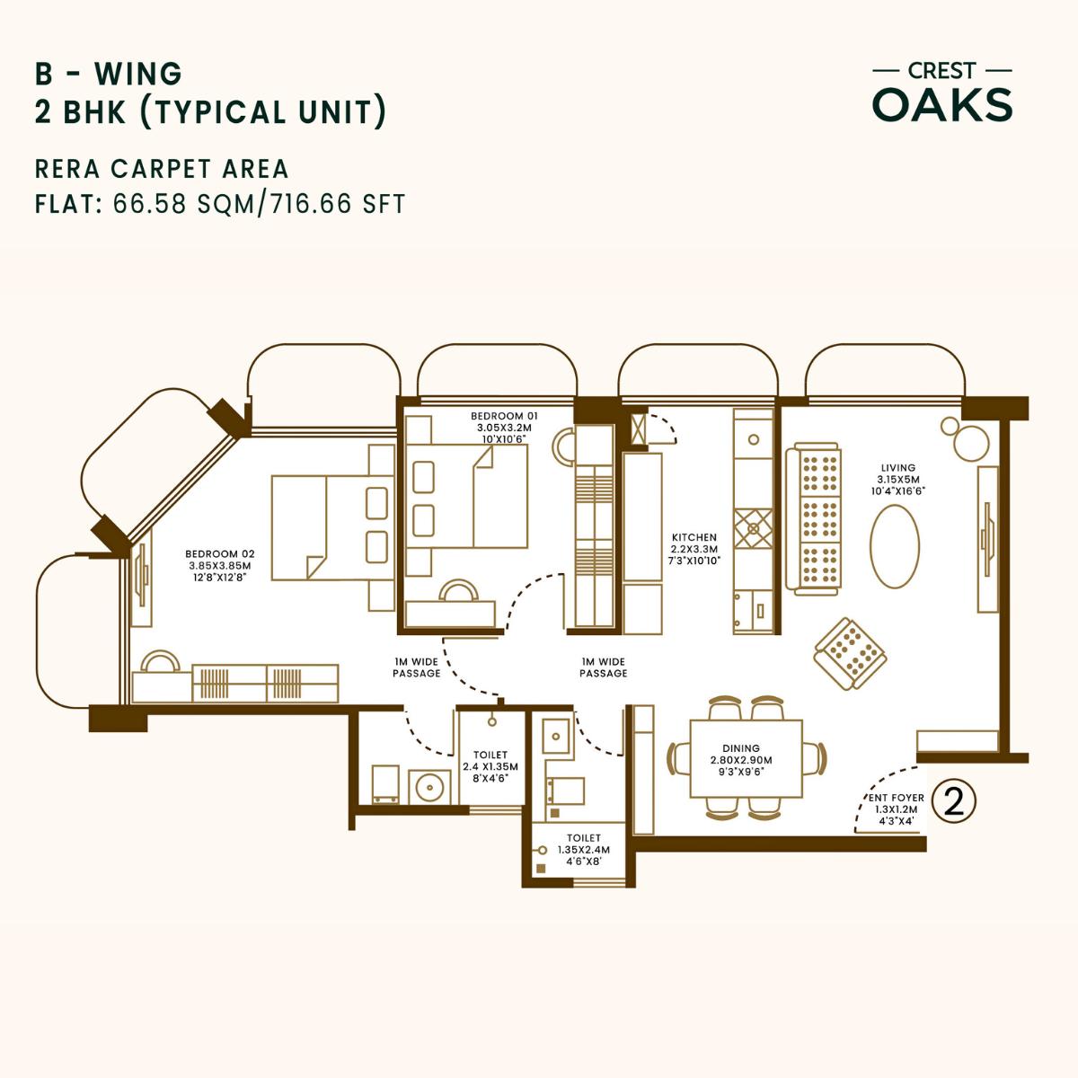 Crest-Oaks-Floor-Plan-Wing-B-2-BHK-716-Sqft